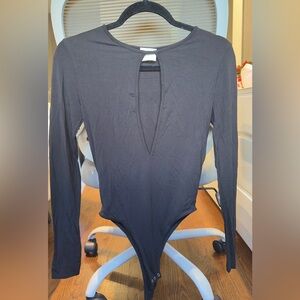 Ninety Percent cutout deep v never worn black bodysuit